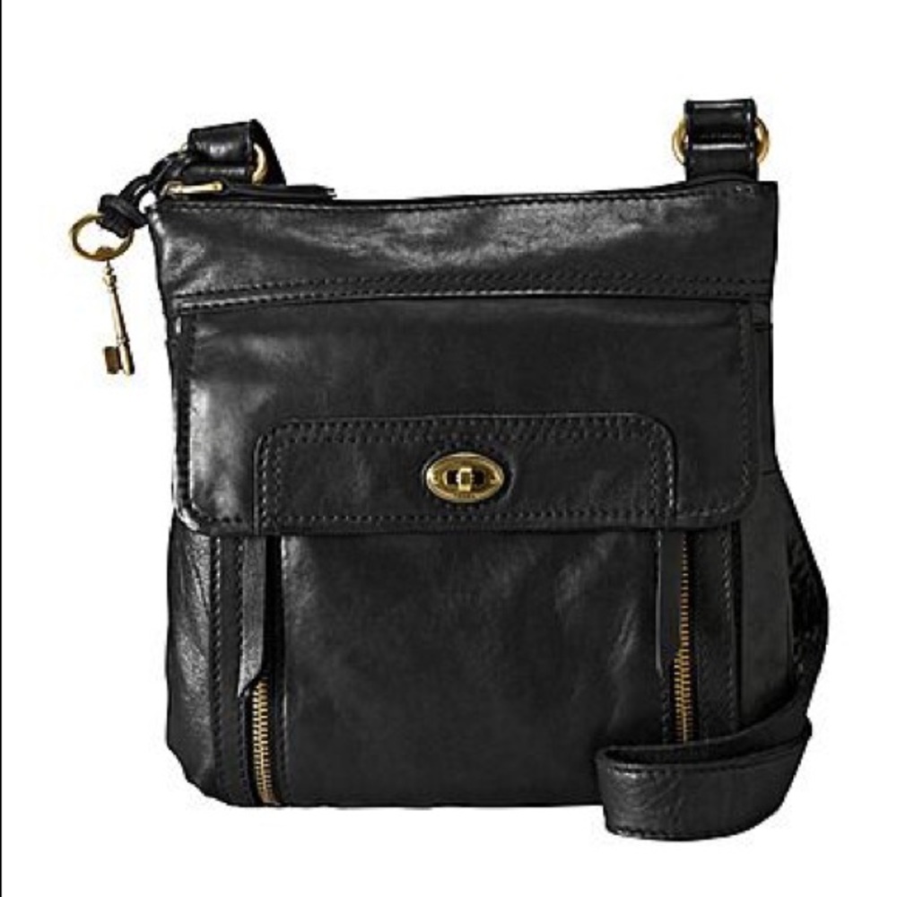 Fossil Morgan Traveller Bag - black leather